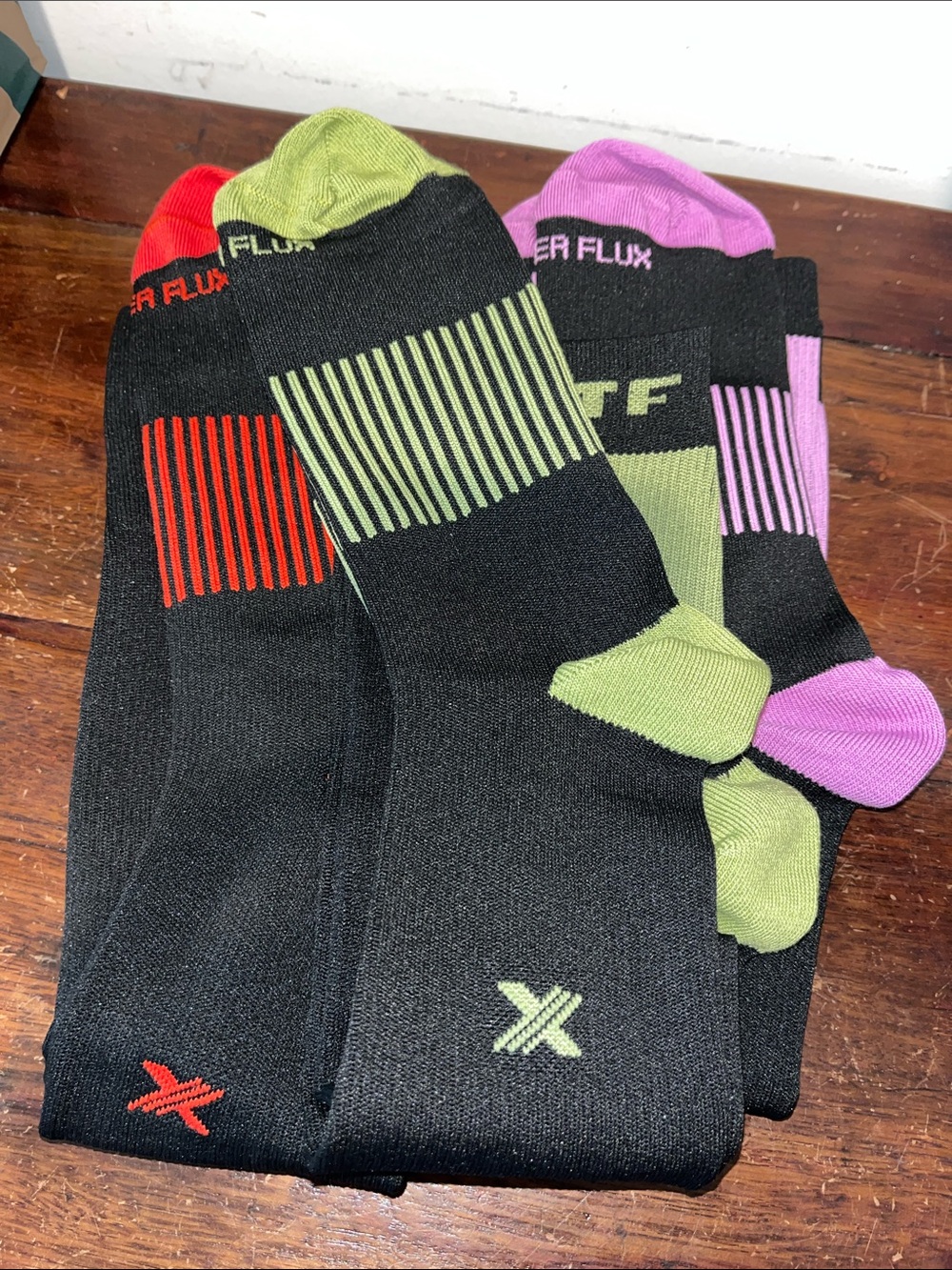 3 Pair Xtf Copper Flux Black Colors High Calf Sports Compression Socks 9-11